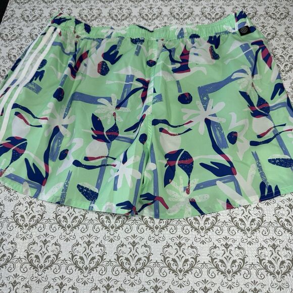 Adidas Swim Trunks Men‎ Size Large Hawaiian Theme Green - Picture 6 of 8